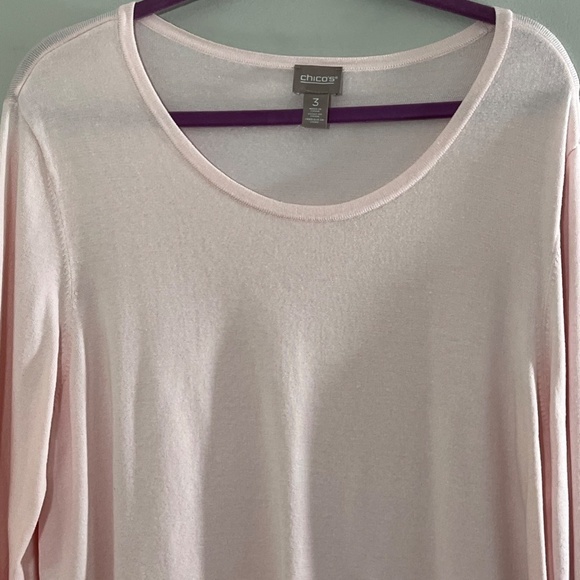 Chicos Sweater Women XL Pink Pullover Feminine Ballerina Neutral Boho Western - Picture 4 of 14